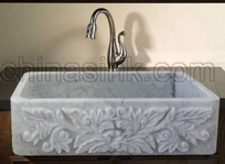 carrara marble carving farm sink