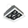 TE114B 4-LIGHT MR16 W/O TRANSFORMER, 4-LIGHT MR16 SQUARE MULTIPLE RECESSED TRIM