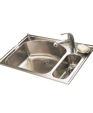 Culinaire Top Mount Dual Level Kitchen Sink