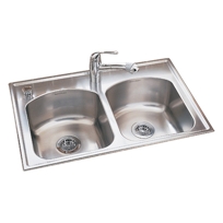 Culinaire Top Mount Double Bowl Kitchen Sink