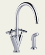 Trevi Cross Two Handle Kitchen Faucet w/ Sprayer