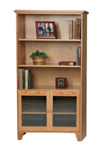 Shaker Bookcase With Glass Doors
