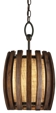 Modern Wood Burlap Pendant