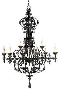 Spanish Black Decorative Iron Chandelier