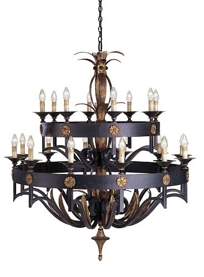Heavy Iron Two-tiered Chandelier