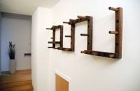 Thru-Block Walnut Coat Rack