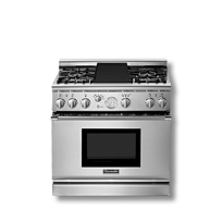 36" Pro Grand All-Gas LP Self-Cleaning Range W/ 4 Star Burners (2 W/ ExtraLow) & Electric Griddle PRL364EDG