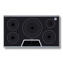 36" Masterpiece Electric Cooktop with 5 Elements, Touch Control Panel, 13" Element and 1 Sensor Dome CES365FS