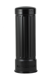 Decorative, fluted architectural bollard with a domed top