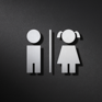 stainless WC sign (girls), MADE IN GERMANY
