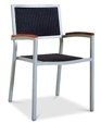 MDT-2 WICKER DINING ARM CHAIR silver frame