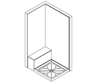 Lippert Double Threshold Shower without Wall in Front of Seat Lippert Double Threshold Shower without Wall in Front of Seat