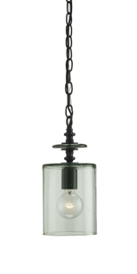 Industrial Glass Black Pendant
