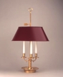 Bouillotte Lamp, Red Shade Bouillotte Lamp, Red Shade