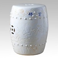 White Ceramic Garden Stool