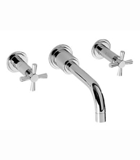 Wall Mounted Widespread Lavatory Set - Cross Handles
