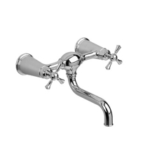 Wall Mount Bridge Vessel Faucet - Cross Handles