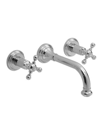 Wall Mounted Widespread Lavatory Set - Cross Handles