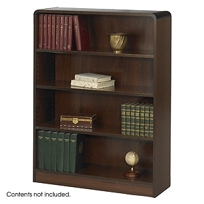 4-Shelf Radius-Edge Veneer Bookcase