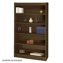 5-Shelf Square-Edge Veneer Bookcase