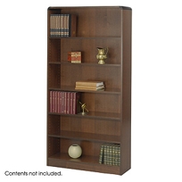 6-Shelf Radius-Edge Veneer Bookcase