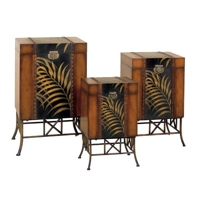 Set of 3 Handpainted Trunks