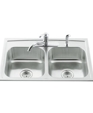 K-3346-3 - Toccata double equal self-rimming kitchen sink