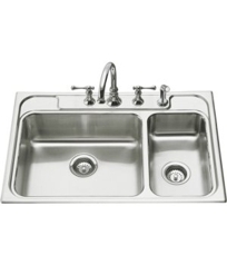 K-3256-3 - Ballad high/low self-rimming kitchen sink